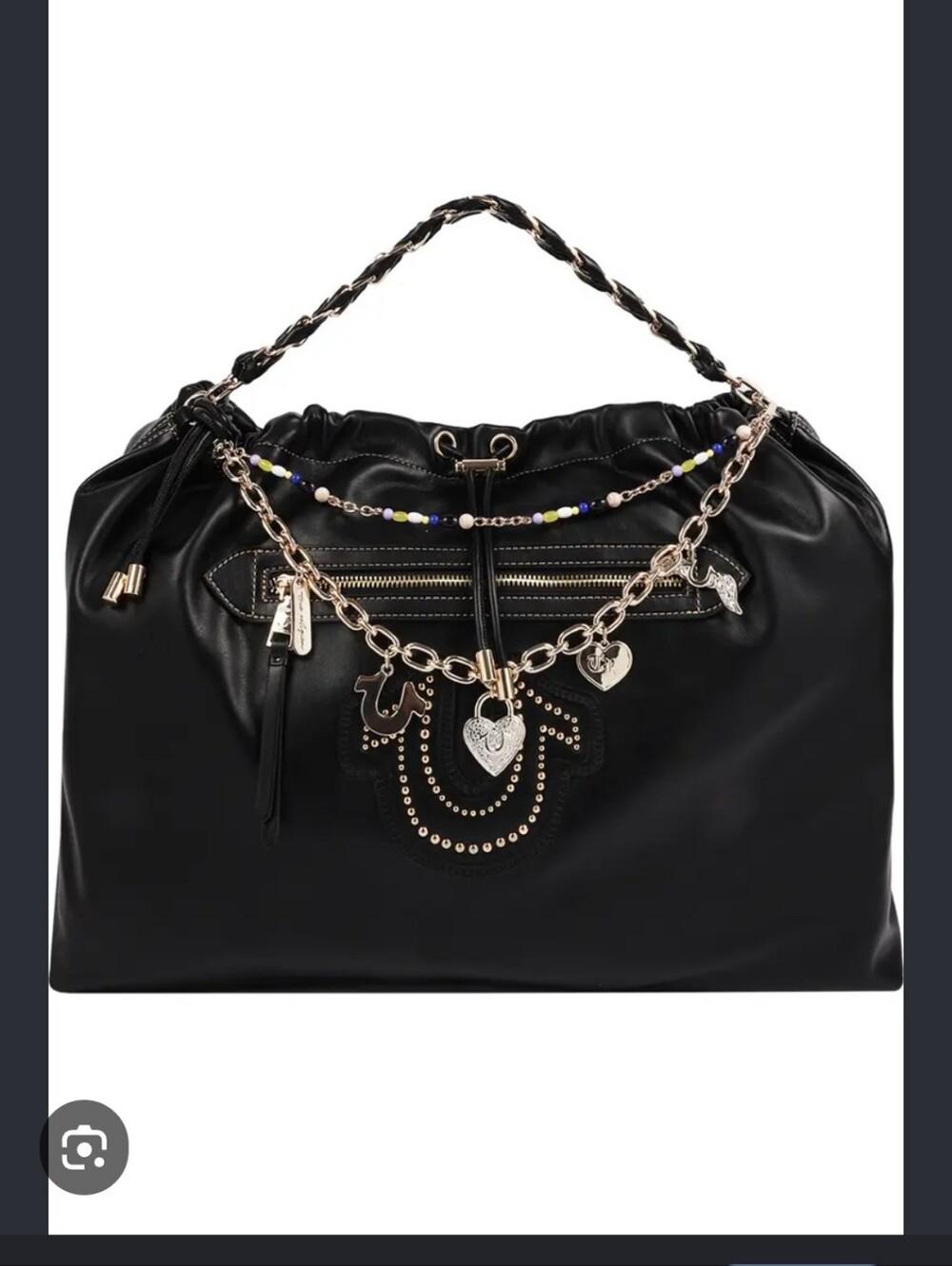 True Religion Vintage Chain Soft Hobo Bag